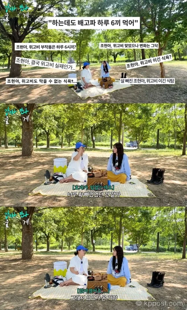 어반자카파 조현아가 유튜브에서 비만치료제 위고비를 약 3개월 사용한 뒤 체중이 빠졌지만 요요를 겪었다고 밝혔다. 강미나와 나눈 다이어트 대화, 위고비 사용 후 체중 재증가 이슈를 정리했다.