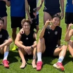임영웅 이강인 축구 후 단체 사진