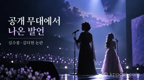 심수봉 김다현 공개 지적을 둘러싸고 발언 내용과 전달 방식을 두고 논란이 이어졌다. (사진=생성형AI)