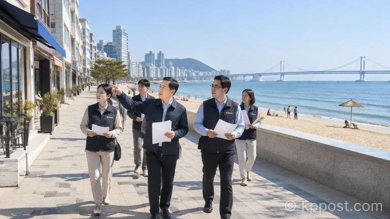 부산불꽃축제 숙박 요금 안정을 위해 광안리 일대 상가로 이동하는 민관 합동 점검반