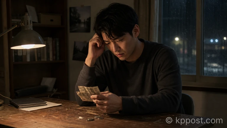돈거래로 인해 상처받은 과거를 회상하는 모습