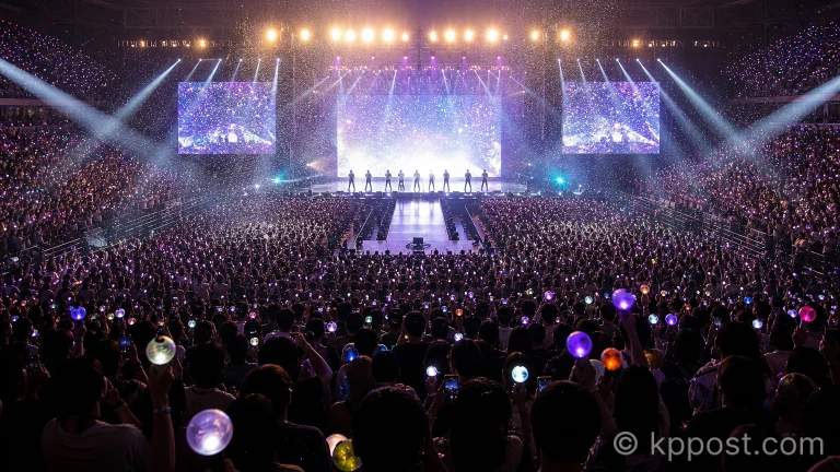 팬들로 가득 찬 콘서트 현장의 모습