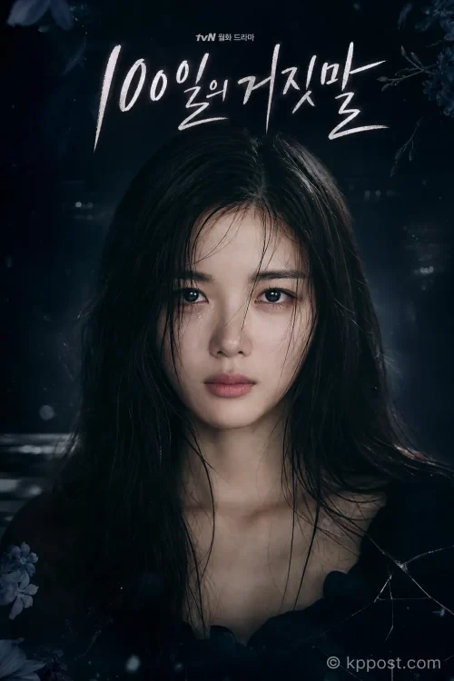 tvN 토일드라마 '100일의 거짓말'의 주연 배우 김유정이 담긴 공식 포스터